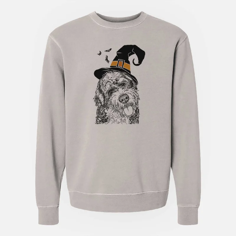 Incredible Offers Witch Kaci the Bernedoodle - Unisex Pigment Dyed Crew Sweatshirt