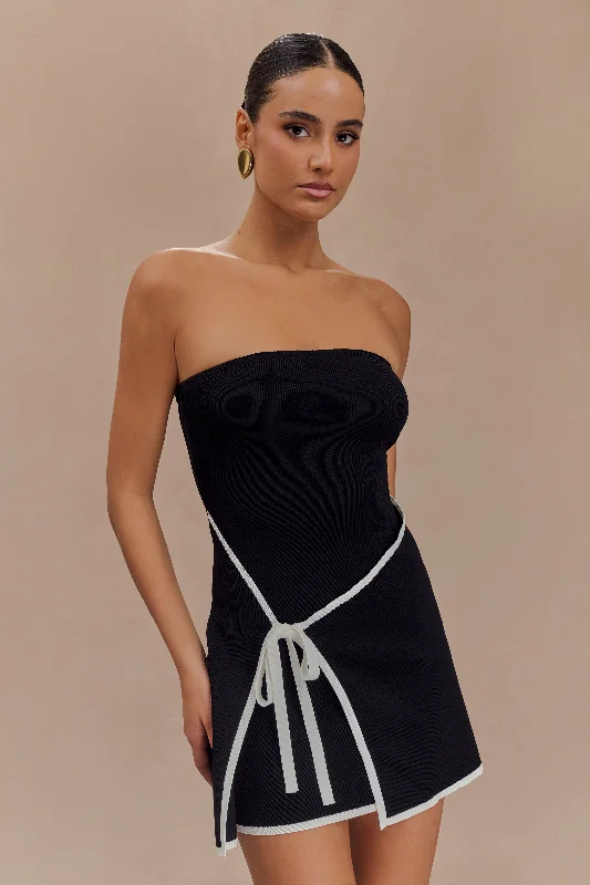Don't Miss Rian Strapless Knit Mini Dress - Black