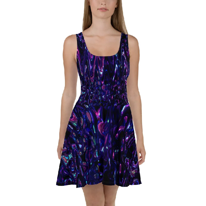 Can't Miss Blue Swirls Skater Dress