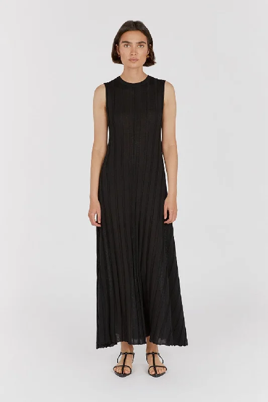Early Bird Discount EDEN BLACK SLEEVELESS MAXI DRESS