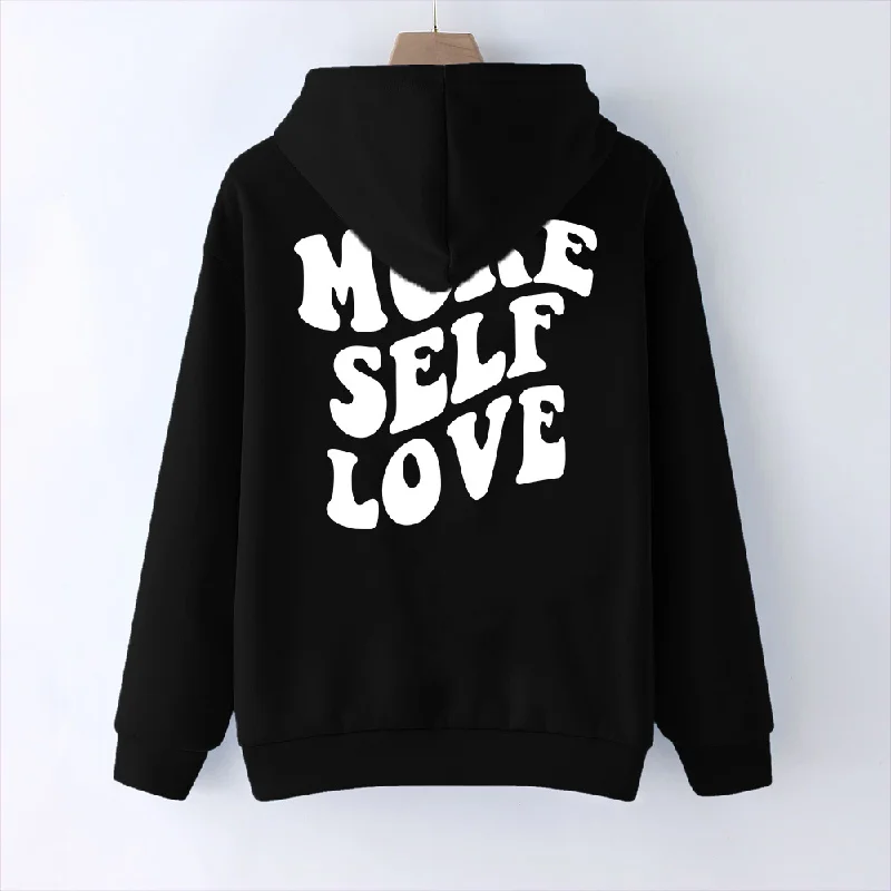 Mega Deal Women Slogan Letter Letter Back Print Long Sleeve Basic Hoodie