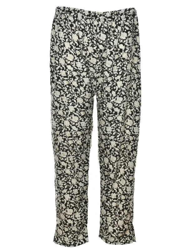 Weekend Deal Floral Print Casual Trousers - W23 L26