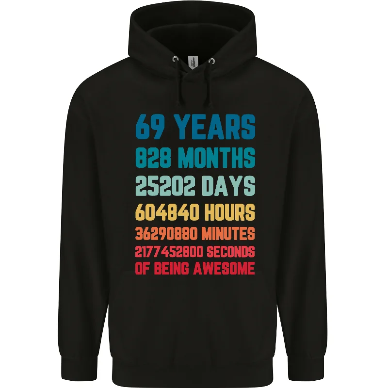 Huge Discounts 69th Birthday 69 Year Old Mens 80% Cotton Hoodie