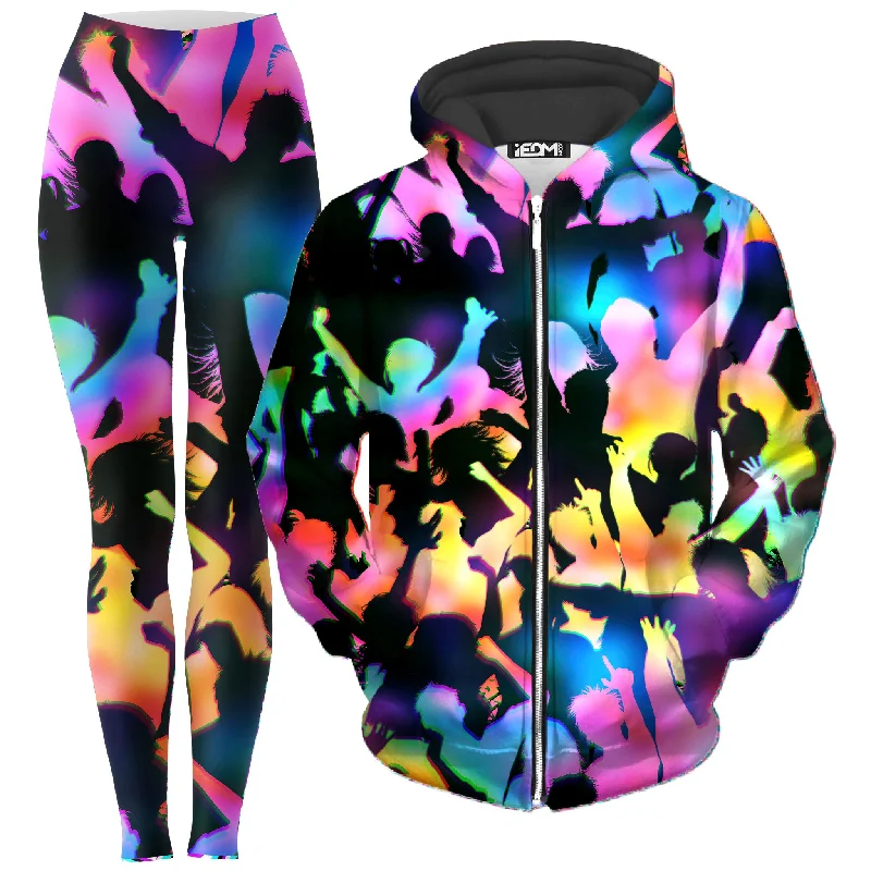 Limited Availability Good Vibes Zip-Up Hoodie and Leggings Combo