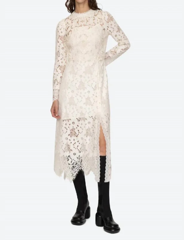 Price Cut Dalia Lace Dress In Ivory