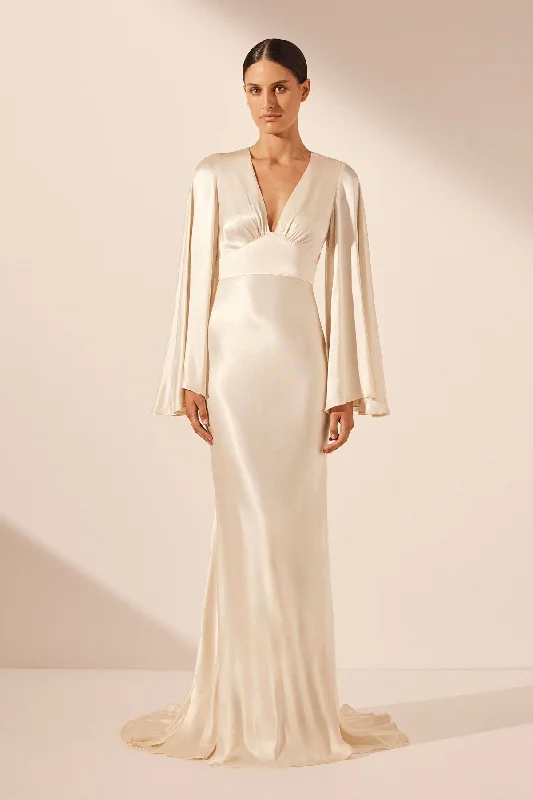 Now or Never LA LUNE BACKLESS MAXI DRESS - CREAM