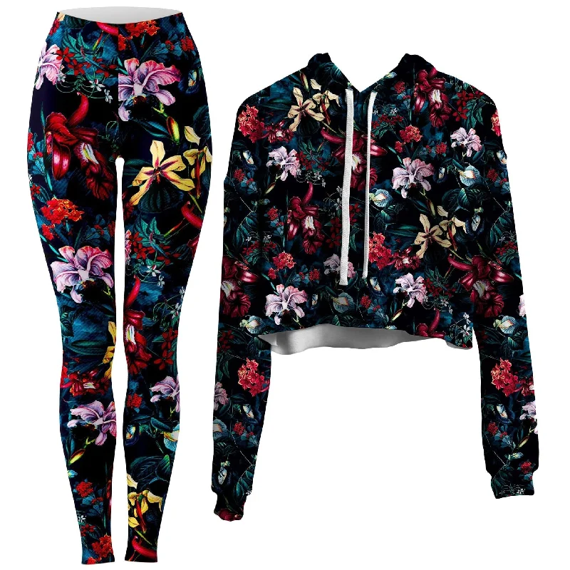 Deal Zone Dark Path Crop Hoodie and Leggings Combo