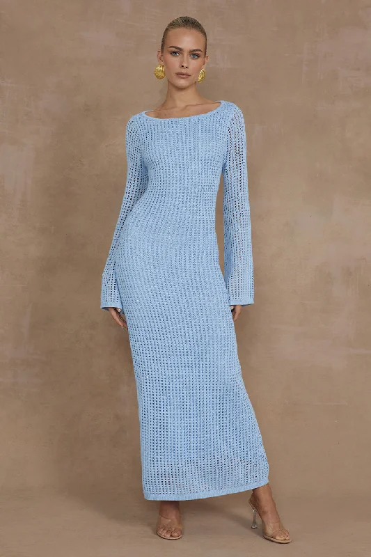 Don’t Miss Out TASHANI MIDI DRESS - LIGHT BLUE