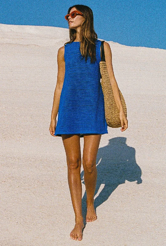 Final Markdown Poolside Mini Dress In Cobalt