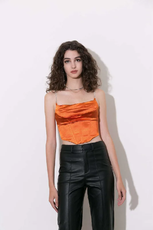 Markdowns Satin Draped Corset Top