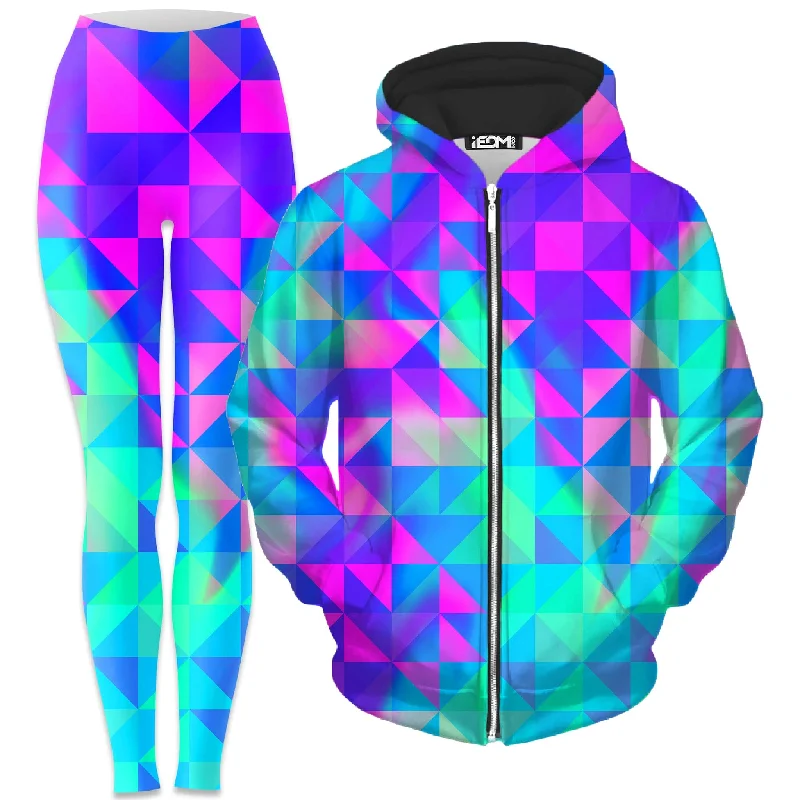Deep Discounts Raspberry Iced Tea Zip-Up Hoodie and Leggings Combo