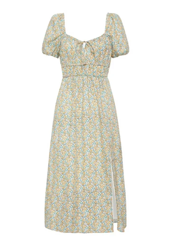 Stock Clearance Terina Midi Dress In Sabinosa Floral Print