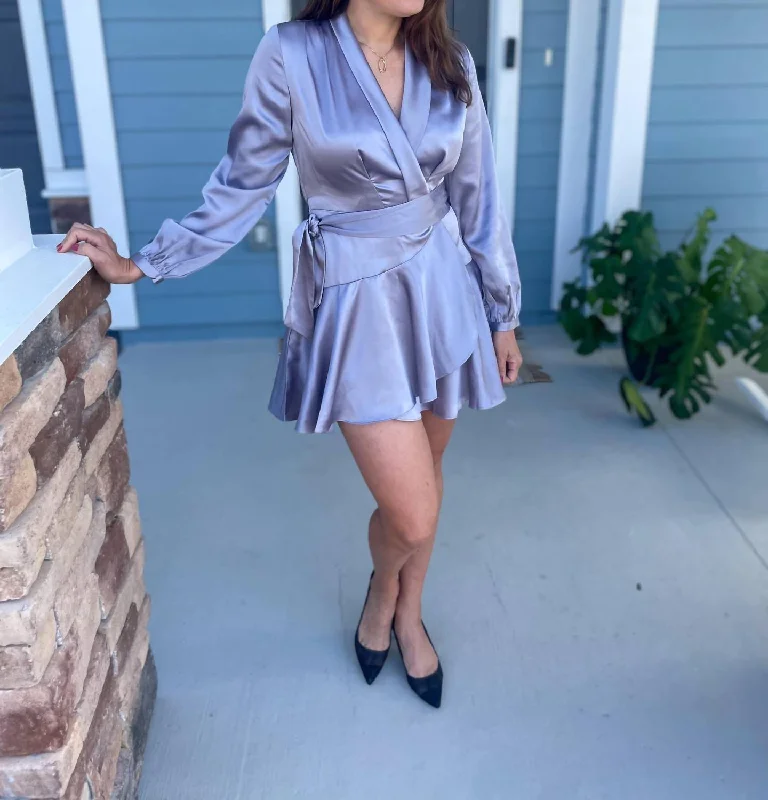 Best Seller Adonia Mini Wrap Dress In Blue