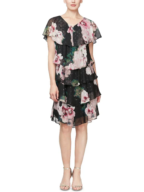 Price Cut Womens Floral Knee Shift Dress
