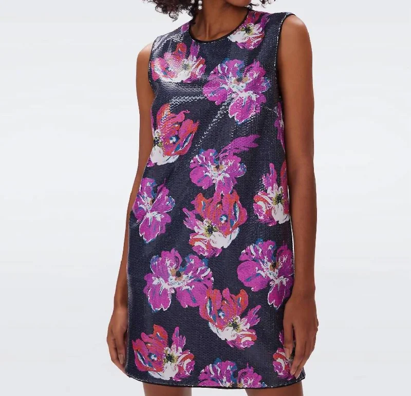 Deal of the Day Anara Dress In Painted Blossom Large Pink