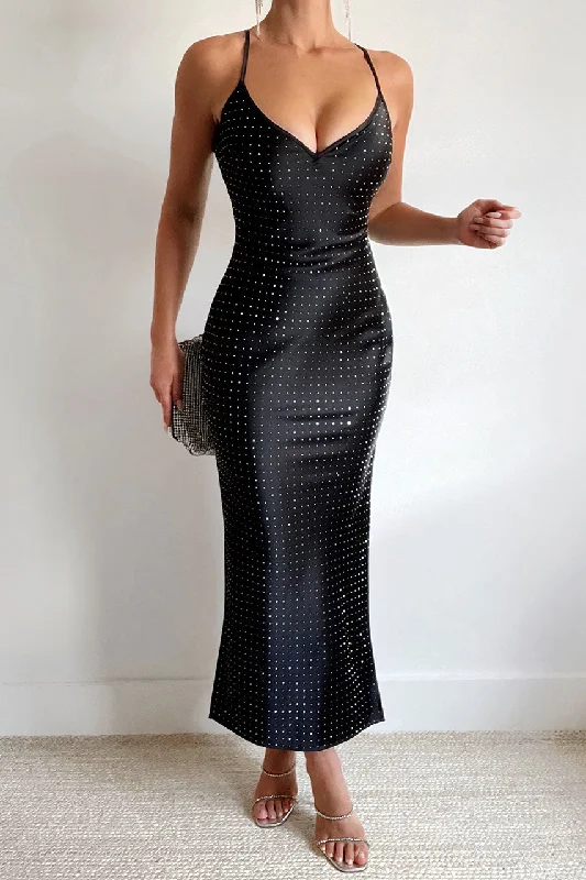 Inventory Reduction KALINA MIDI DRESS - BLACK