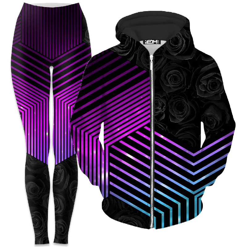 Big Discounts Connected Hex Zip-Up Hoodie and Leggings Combo
