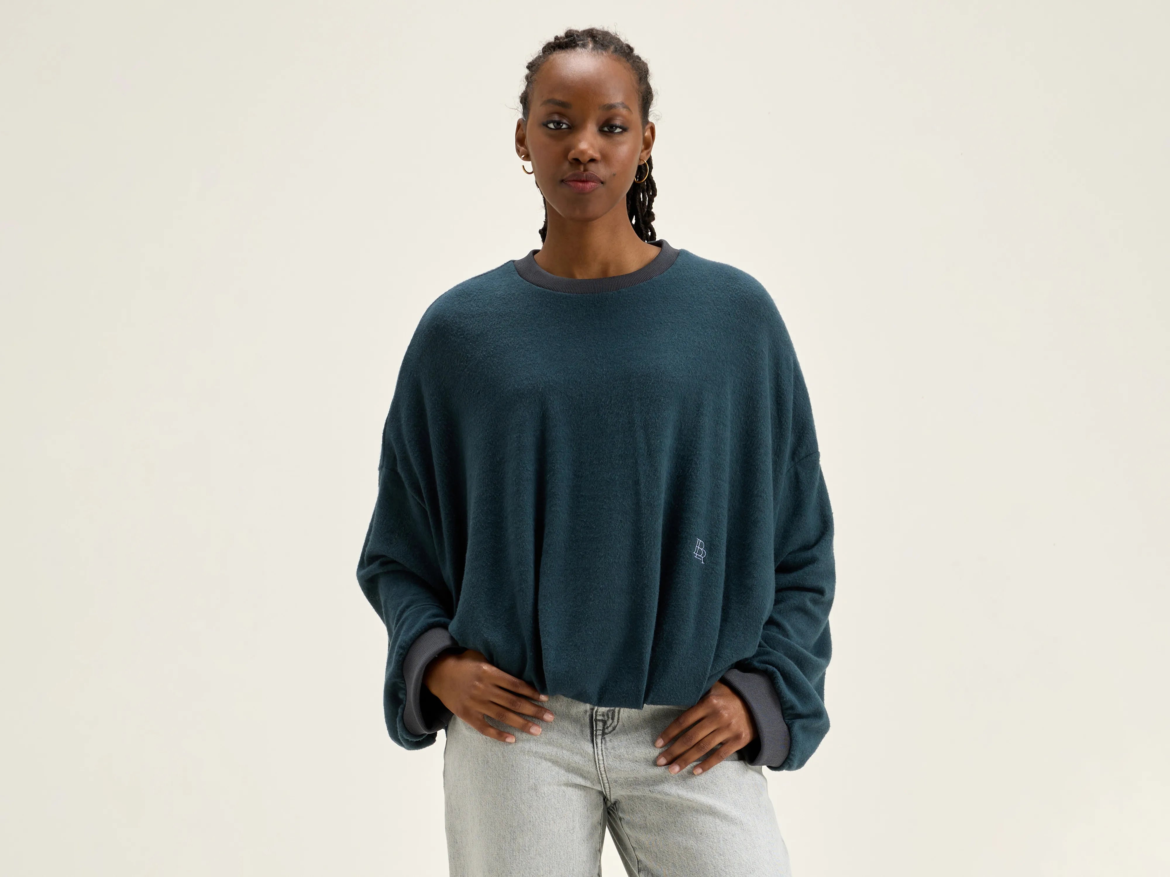Clearance Items Flamo blousy sweatshirt (242 / W / ACIER)