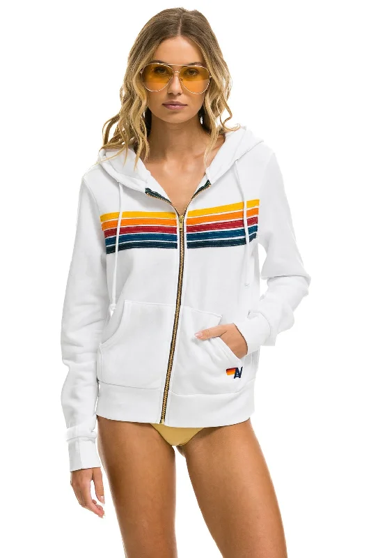 Great Bargains 5 STRIPE HOODIE - WHITE
