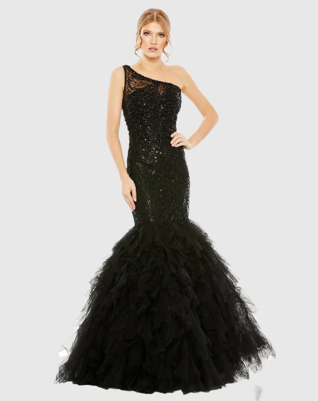 Bonus Savings Embellished One Shoulder Mermaid Gown