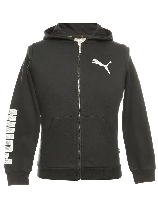 Instant Discount Black Puma Printed Hoodie - S
