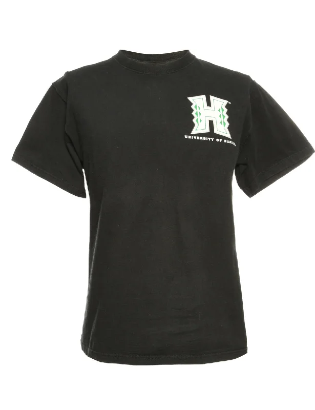 Extra Savings University Of Hawaii Black Printed T-shirt - L