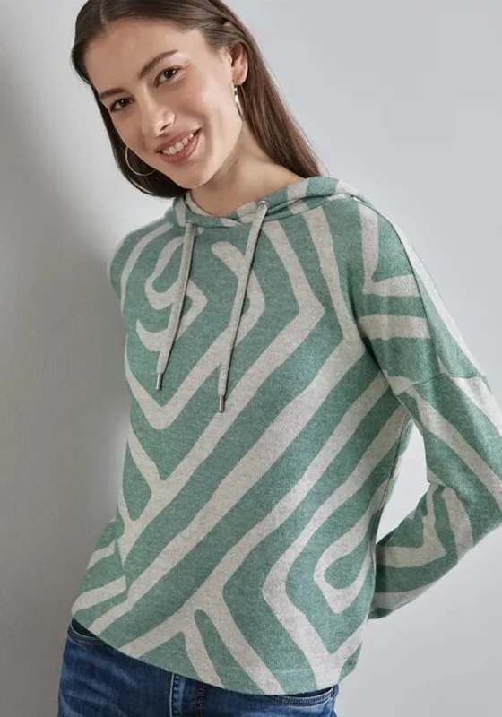 Low Prices Street One Geometric Print Hoodie, Green