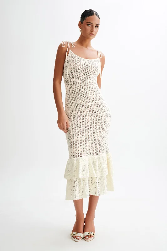 Deal Dash Bianca Knit Midi Dress - Ivory