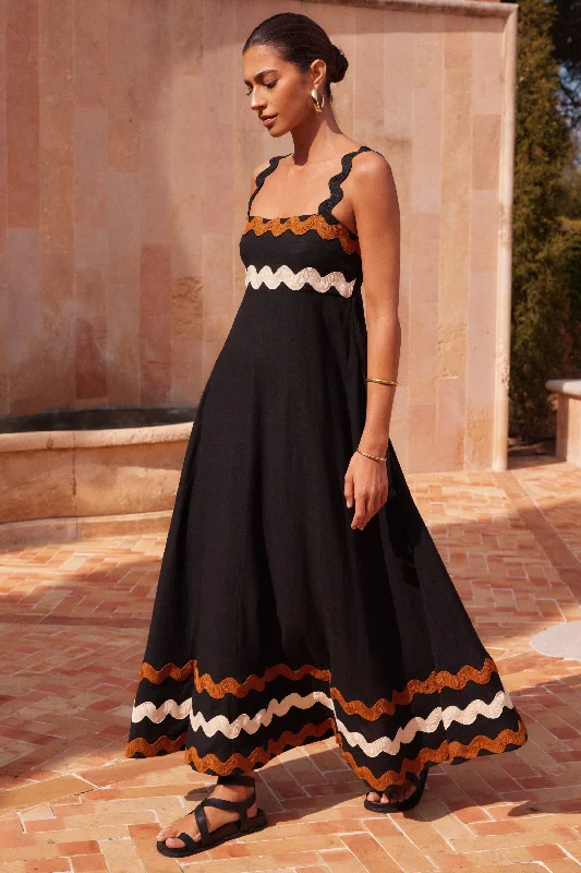 Big Discounts Vivi Dress In Washed Black Ric Rac