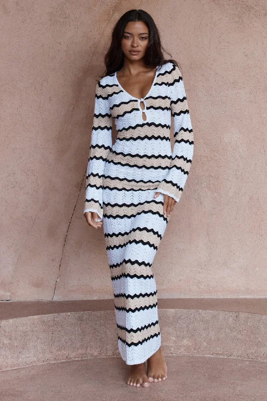 Major Savings CAPRICE MAXI DRESS - SAND COMBO
