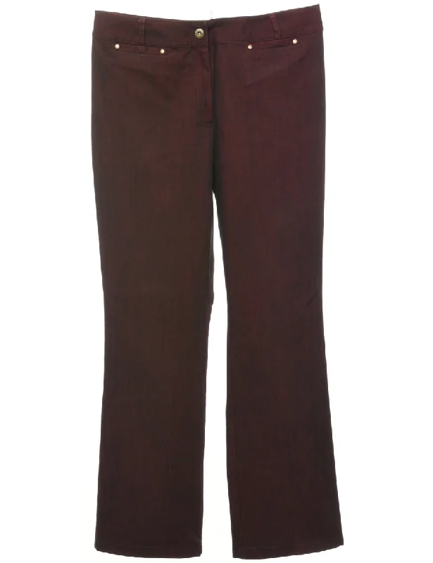 New Deals Burgundy 1990s Slim-Fit Jeans - W32 L30