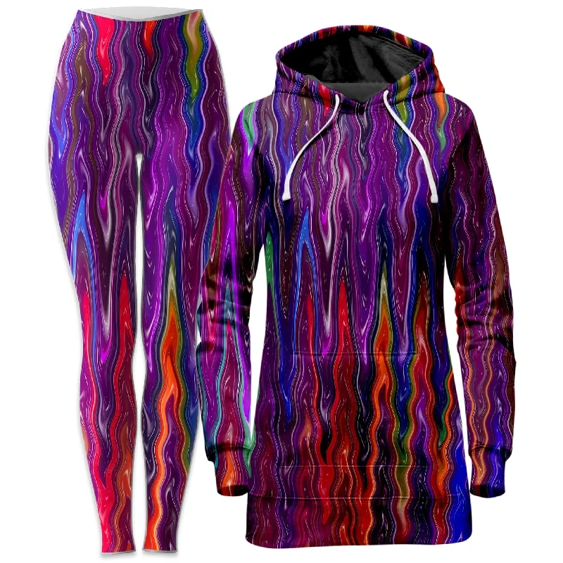 Final Sale Trippy Vibes Hoodie Dress and Leggings Combo