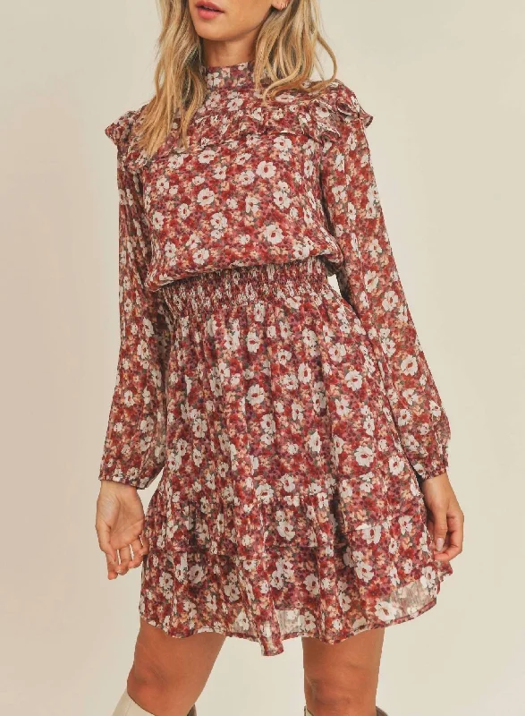 Buy Now Taylor Ruffled Mini Dress In Rose
