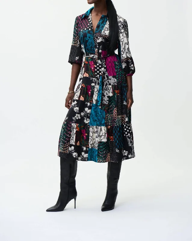 Special Buy Print Shirt Dress In Black
