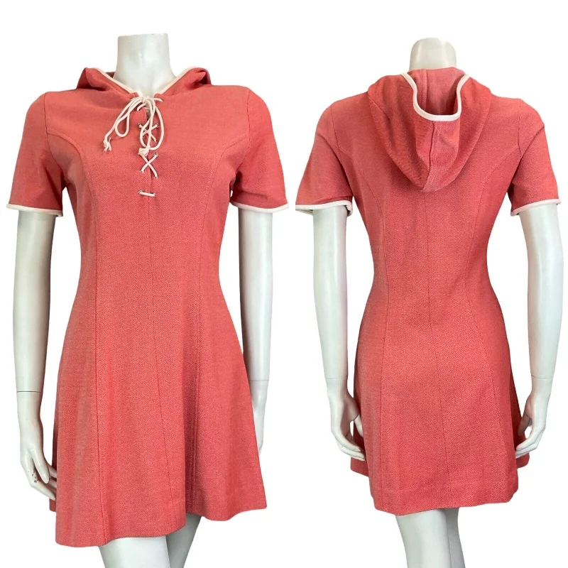 Super Bargain VTG 70S SPORTY PREPPY RED MEDIEVAL REVIVAL LACE UP HOODED SHORT SLEEVE DRESS 10 Super Bargain VTG 70S SPORTY PREPPY RED MEDIEVAL REVIVAL LACE UP HOODED SHORT SLEEVE DRESS 10