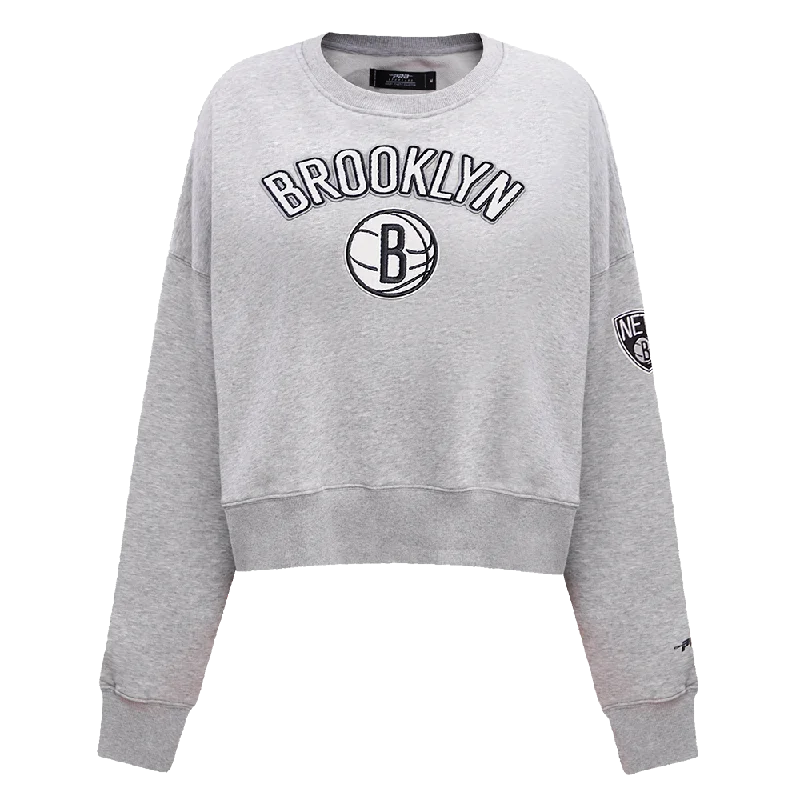 Hot Deal SUDADERA DE CUELLO REDONDO NBA BROOKLYN NETS CLASSIC ESSENTIALS PARA MUJER