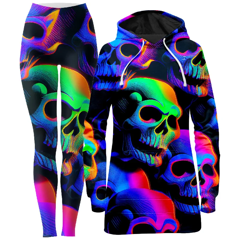 Super Sale Psychedelic Nightmare Hoodie Dress and Leggings Combo