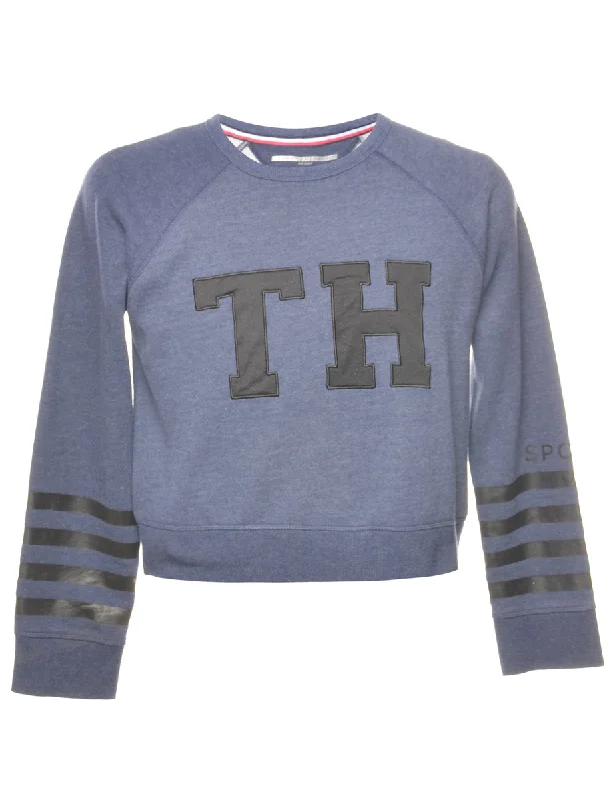 Super Deal Tommy Hilfiger Cropped T H Printed Sweatshirt - S