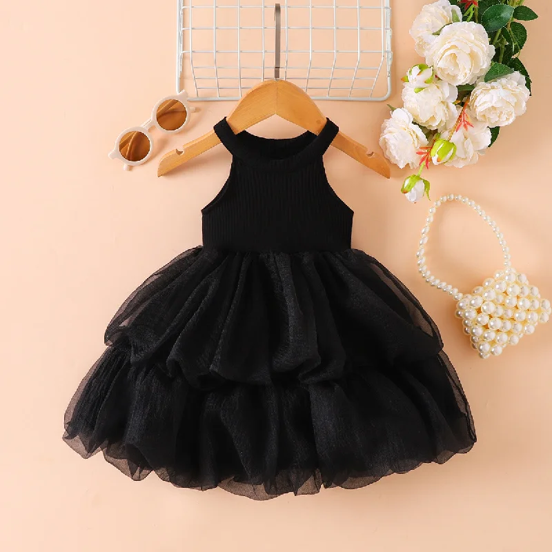 Fantastic Offers Ribbed Sleeveless Tulle Dress