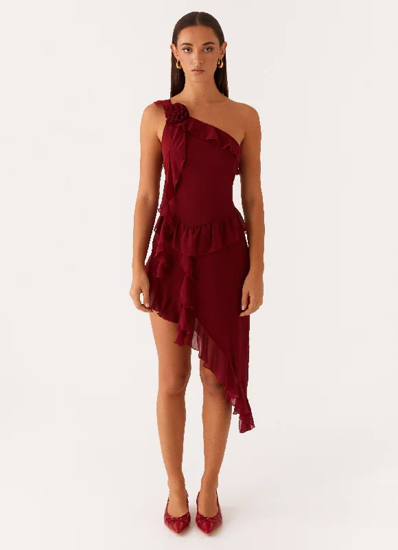 Limited Stock No Secret Mini Dress - Deep Red