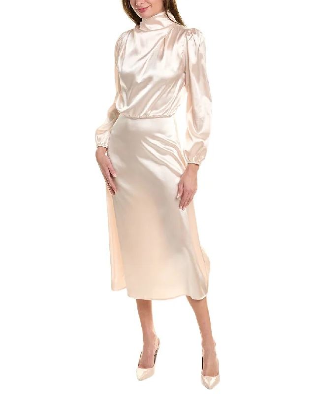 Super Deal JL Luxe Satin Midi Dress