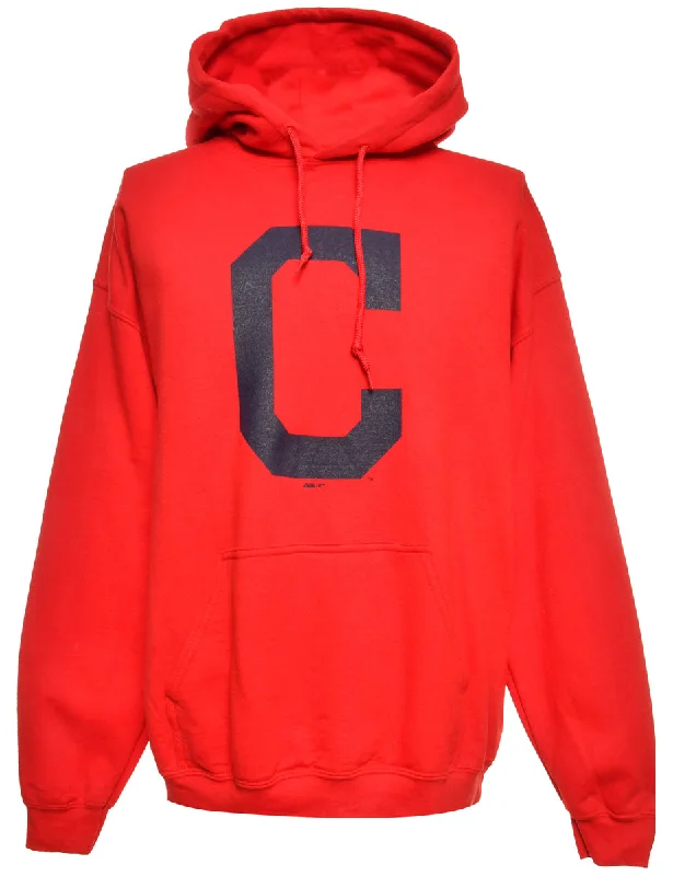 Special Savings Red Printed Hoodie - L