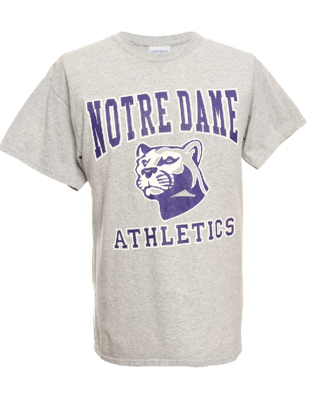 Sale Event Notre Dame Football Grey Gildan Sports T-shirt - M