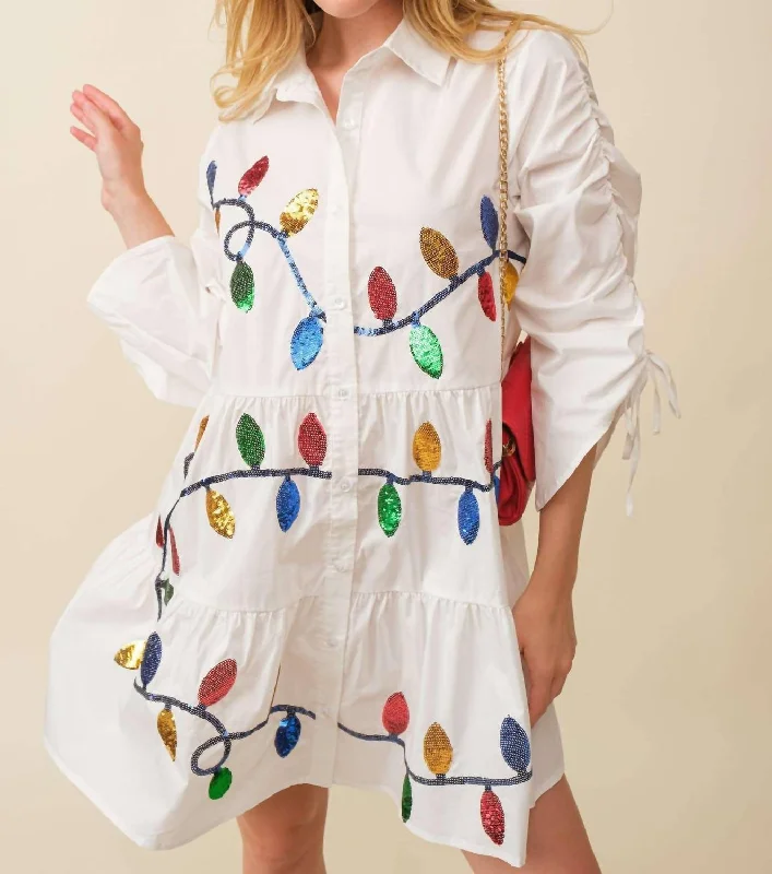 Final Clearance Light It Up Dress In White