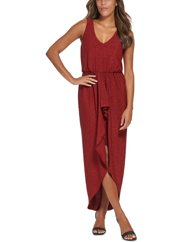 Grand Opening Sale Womens Metallic Sleeveless Evening Dress