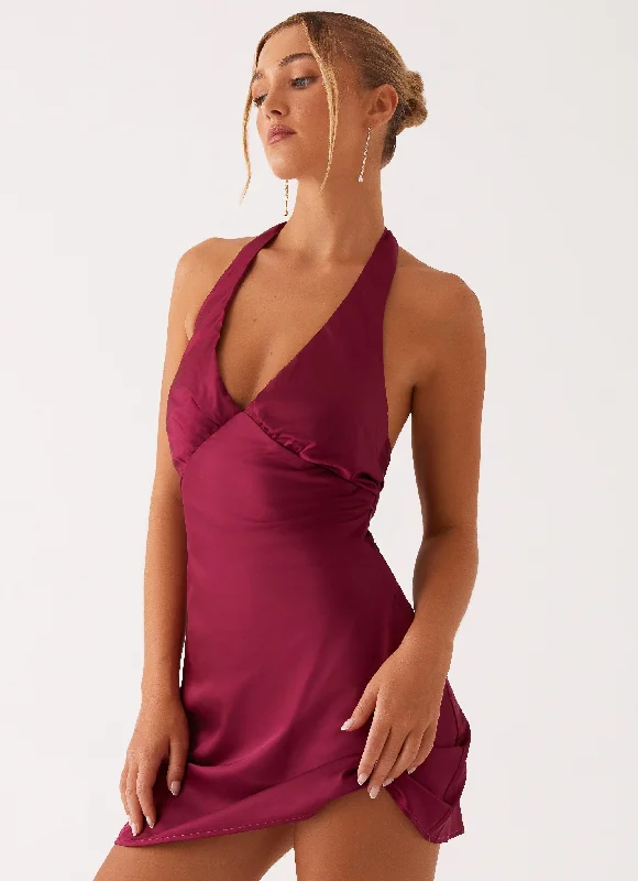Warehouse Sale Heavy Hearted Mini Dress - Mulberry