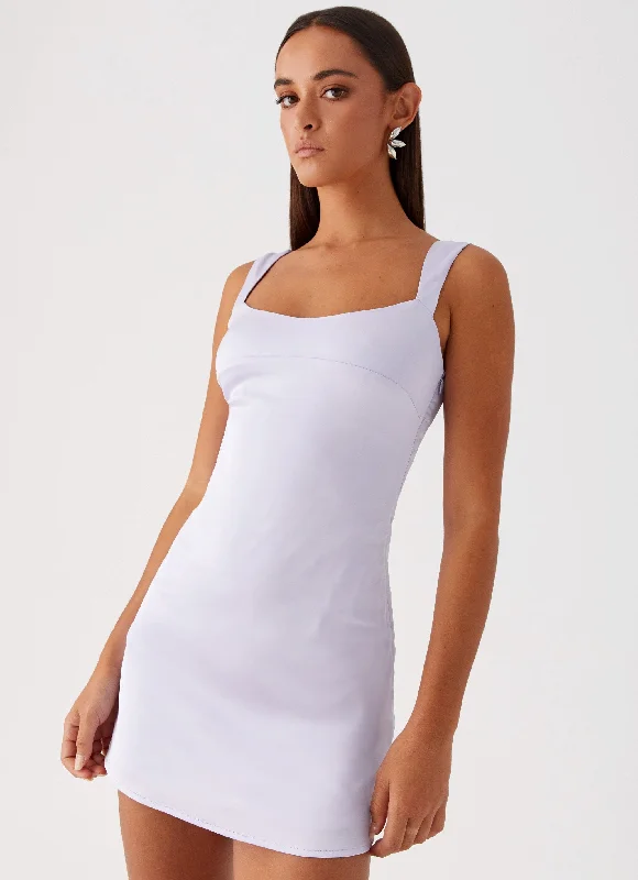Online Only Odette Satin Mini Dress - Lilac