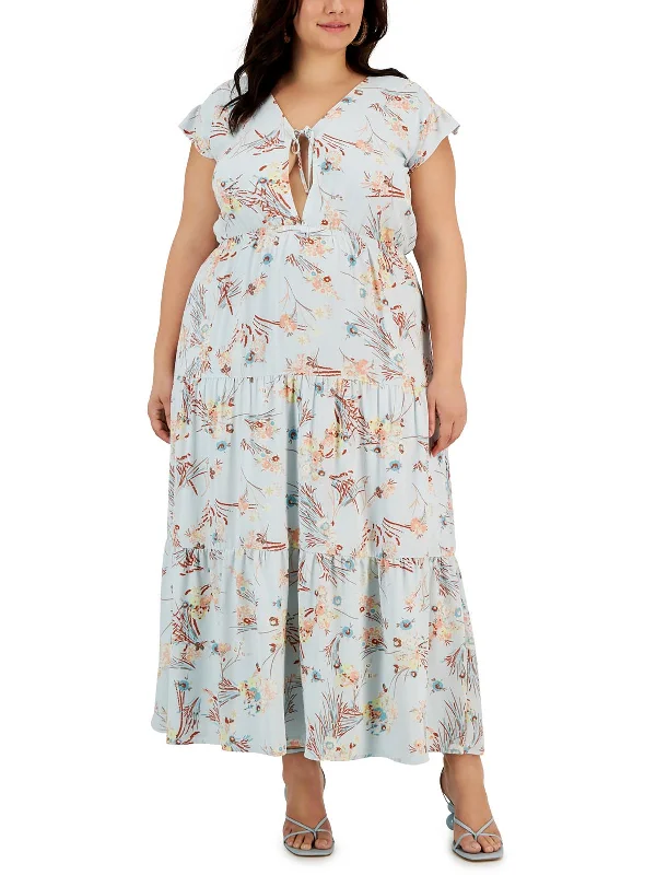 Today’s Special Plus Womens Crepe Floral Maxi Dress