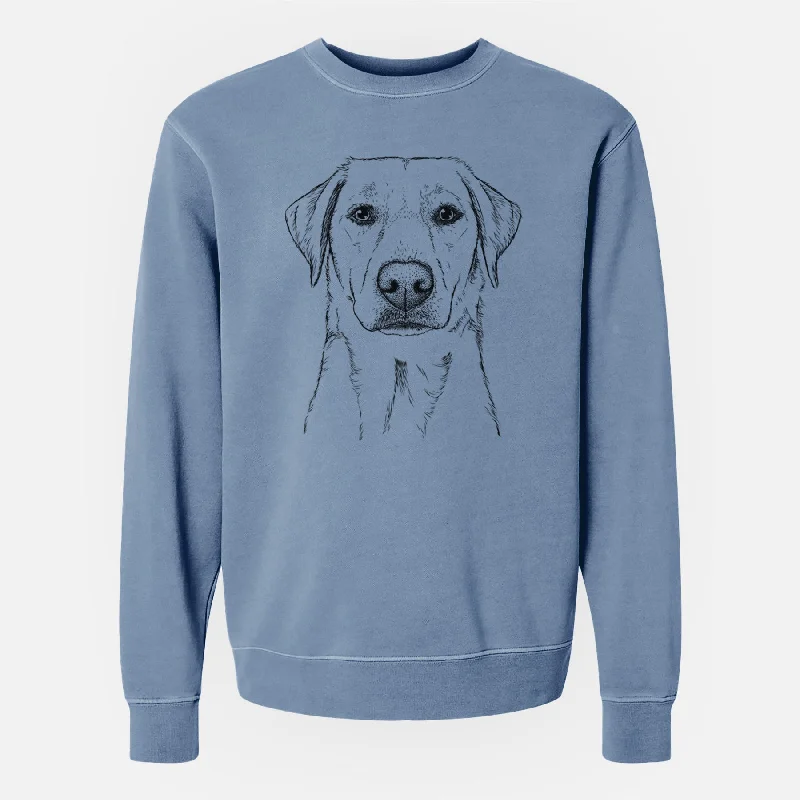 Price Cut Bare Zoe the Yellow Lab - Unisex Pigment Dyed Crew Sweatshirt