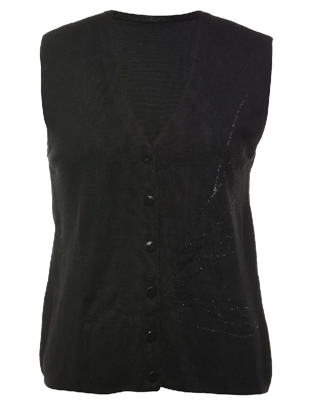 Discount Mania Button Front Sweater Vest - M